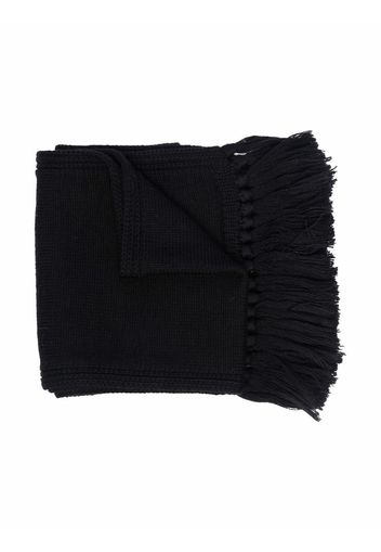 Versace Kids Medusa frayed-edge wool scarf - Nero