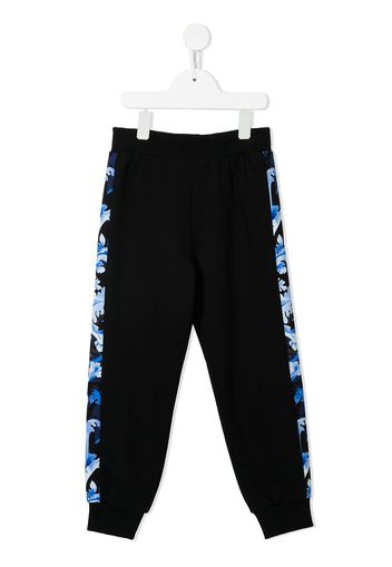 Versace Kids Pantaloni sportivi con stampa barocca - Nero