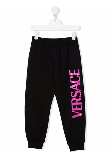 Versace Kids logo-print cotton sweatpants - Nero