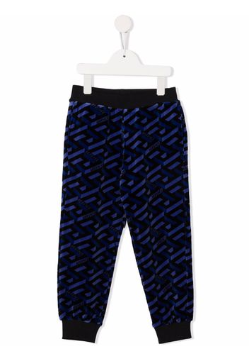 Versace Kids all-over logo print sweatpants - Nero