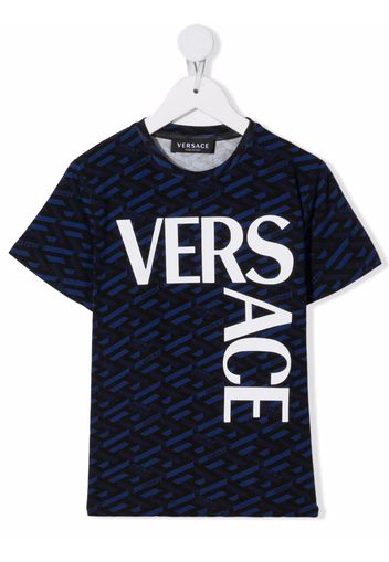 Versace Kids logo-Ultralight cotton T-shirt Yacht - Blu