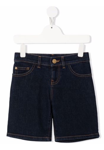 Versace Kids Bermuda denim con stampa - Blu