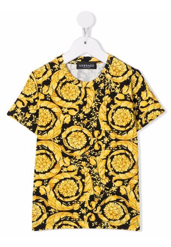 Versace Kids baroque-pattern print T-shirt - Nero