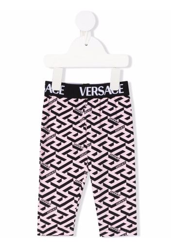 Versace Kids all-over logo print leggings - Rosa