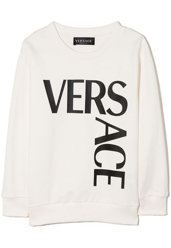 Versace Kids logo print cotton sweatshirt - Bianco