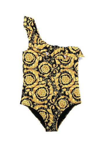 Versace Kids Barocco one-shoulder swimsuit - Nero