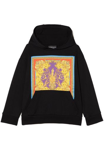 Versace Kids Felpa Barocco Goddess con stampa - Nero