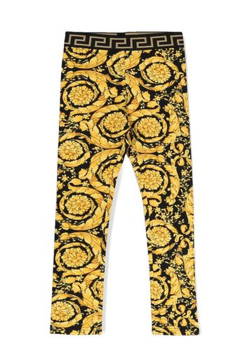 Versace Kids Barocco print leggings - 5B000 NERO+ORO