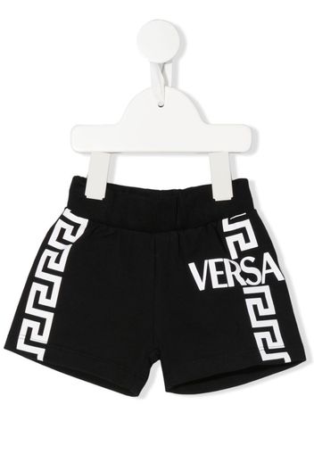 Versace Kids Shorts sportivi Greca con stampa - Nero