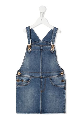 Versace Kids Medusa denim overall dress - Blu