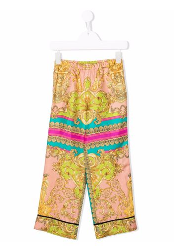 Versace Kids baroque-print wide-leg trousers - Giallo