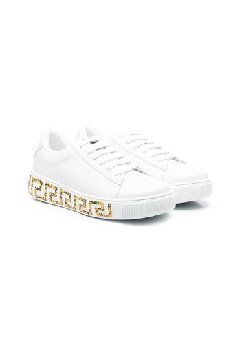 Versace Kids Greca-detail sneakers - Bianco