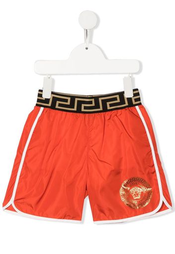 Versace Kids Medusa Head-print swim shorts - Arancione