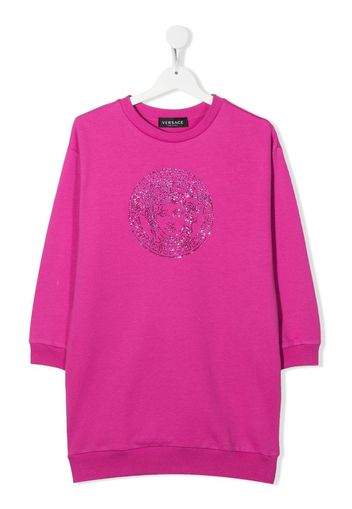 Versace Kids logo-embellished jumper dress - Rosa