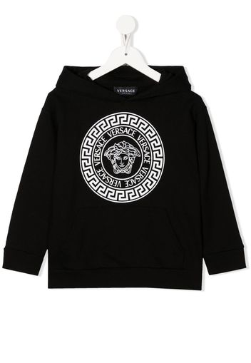 Versace Kids Medusa print cotton hoodie - Nero