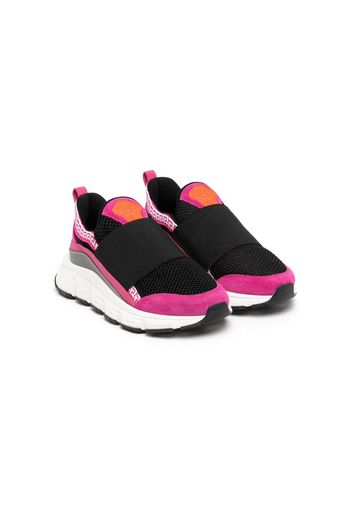 Versace Kids Sneakers senza lacci con design color-block - Nero