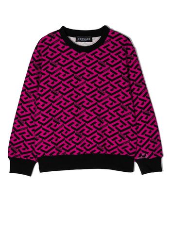 Versace Kids Greca logo-print sweatshirt - Rosa