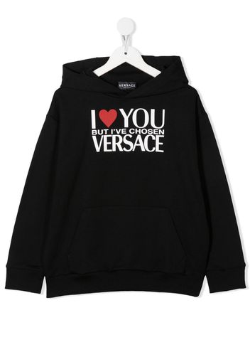 Versace Kids logo-print hoodie - Nero