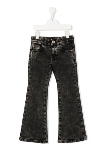 Versace Kids mid-rise flared jeans - Nero