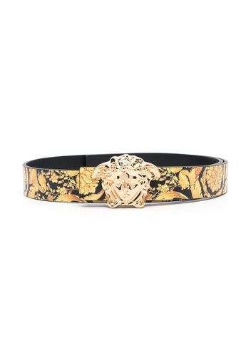 Versace Kids Medusa baroque-print leather belt - Nero