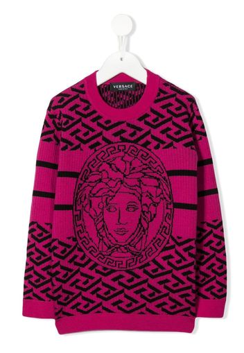 Versace Kids Medusa intarsia knit sweater - Viola