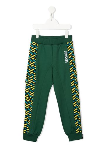 Versace Kids geometric-pattern print track pants - Verde