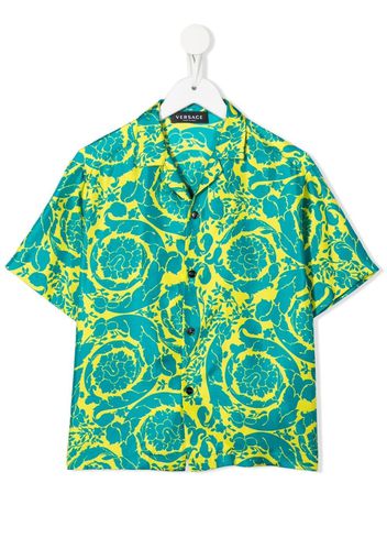 Versace Kids tie-dye short-sleeve shirt - Blu