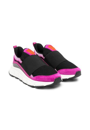 Versace Kids Sneakers con design color-block - Nero