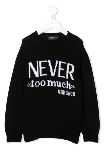 Versace Kids Never Too Much knit jumper - Nero