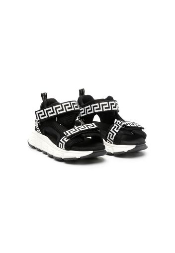 Versace Kids Greca-print touch-strap sneakers - Nero