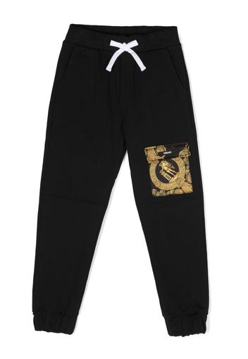 Versace Kids Pantaloni sportivi Barocco con coulisse - Nero