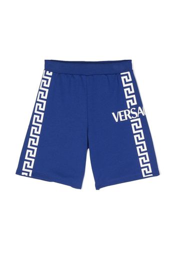 Versace Kids Shorts Greca con stampa - Blu