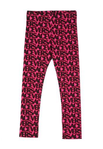 Versace Kids all-over logo-printed leggings - Rosa