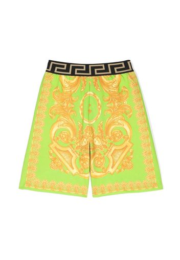 Versace Kids Shorts Barocco con stampa - Verde