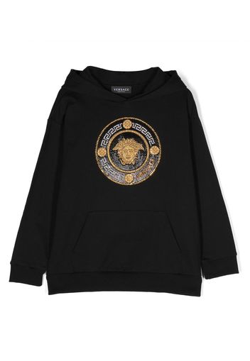 Versace Kids Medusa embellishment hoodie - Nero