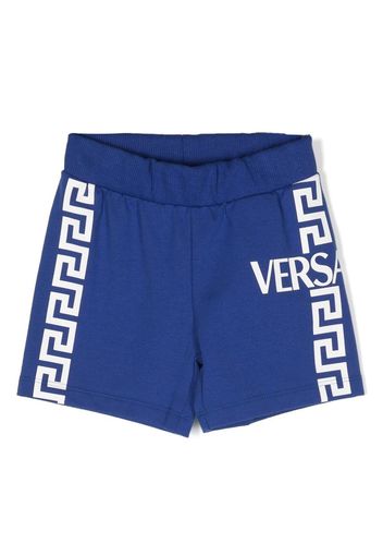 Versace Kids Shorts Greca con stampa - Blu