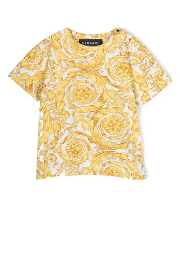 Versace Kids baroque-pattern print T-shirt - Giallo