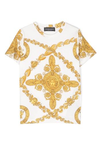 Versace Kids Greca-print T-shirt - Bianco
