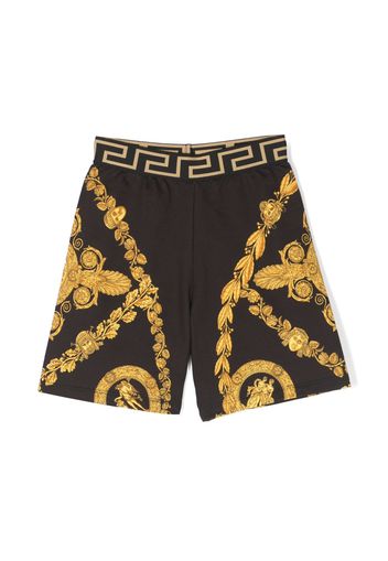 Versace Kids baroque-print casual shorts - Nero