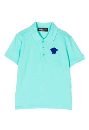 Versace Kids medusa-head cotton polo shirt - Verde