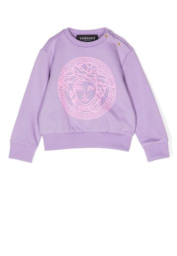 Versace Kids Medusa Head-print crew neck sweatshirt - Viola