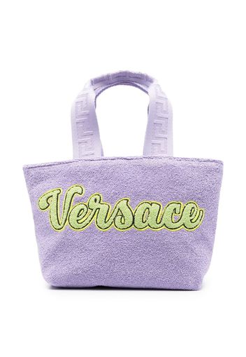 Versace Kids logo-patch tote bag - Viola