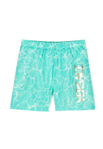 Versace Kids Medusa logo-print swim shorts - Blu