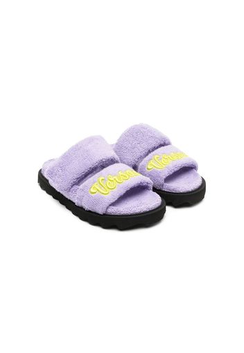 Versace Kids logo-patch slides - Viola