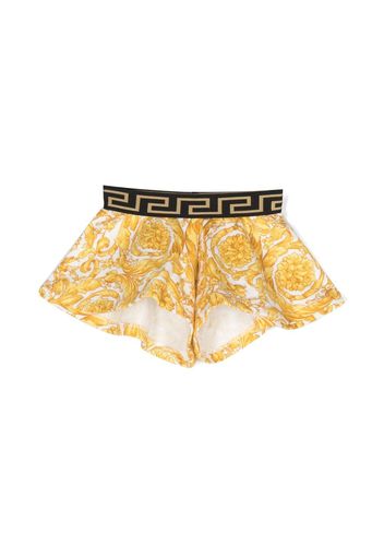 Versace Kids Barocco-print cotton shorts - Giallo