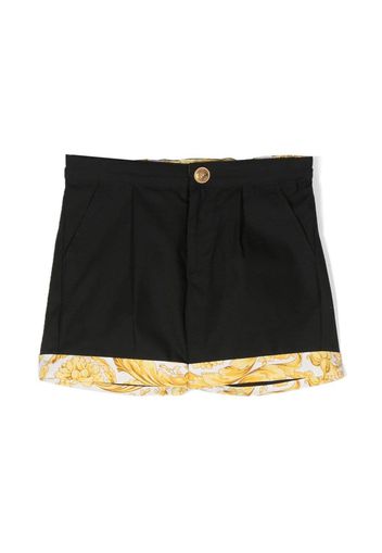 Versace Kids Barocco-print cotton shorts - Nero