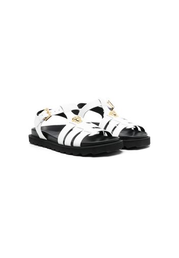 Versace Kids La Medusa strappy leather sandals - Bianco