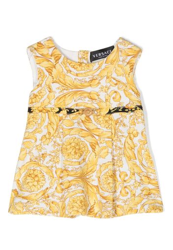 Versace Kids Barocco-print sleeveless dress - Giallo