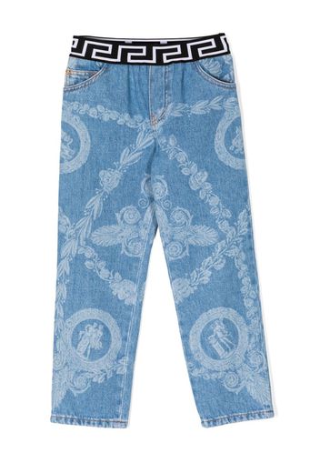 Versace Kids mid-rise straight jeans - Blu