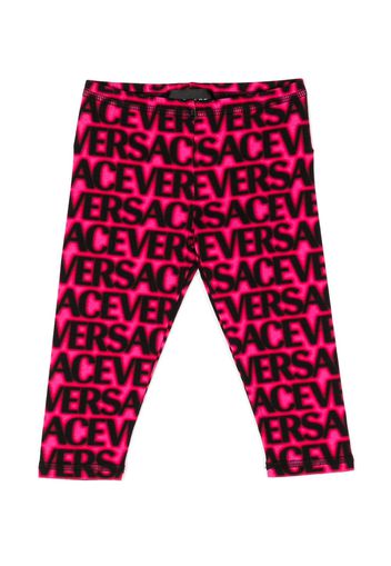 Versace Kids logo-print cotton leggings - Rosa